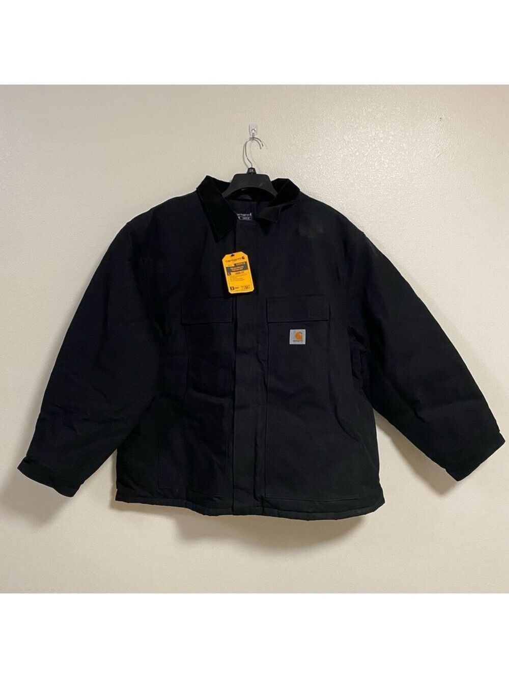 Carhartt Coat Men’s Size 3XL Black Loose Fit Firm Duck Insulated Jacket NWT